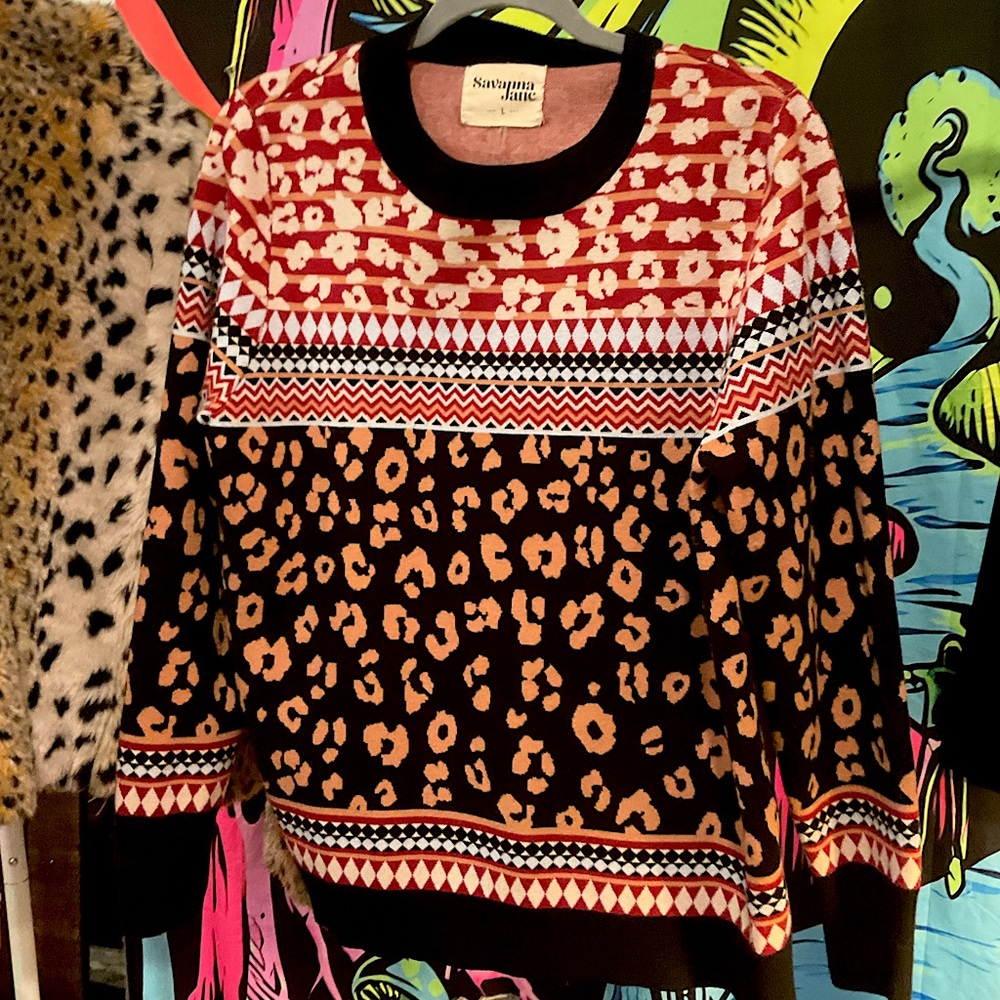 Animal Print Soft Knit Sweater